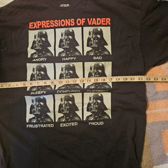 Star Wars Expressions of Darth Vadar T-Shirt Size XL Black/red/gray - Picture 3 of 5